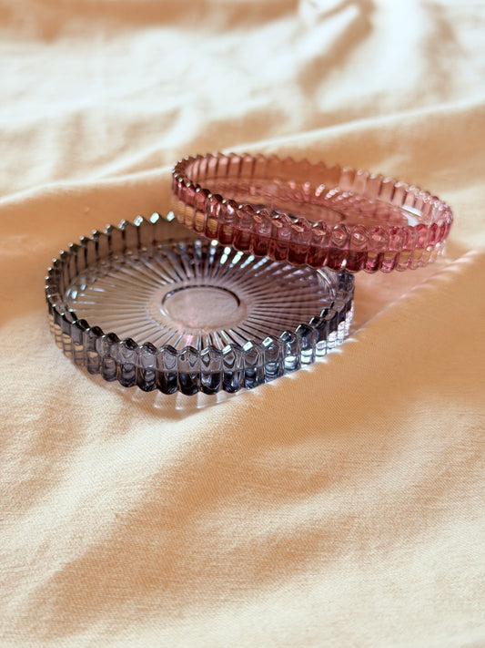 Piattino in vetro porta candela