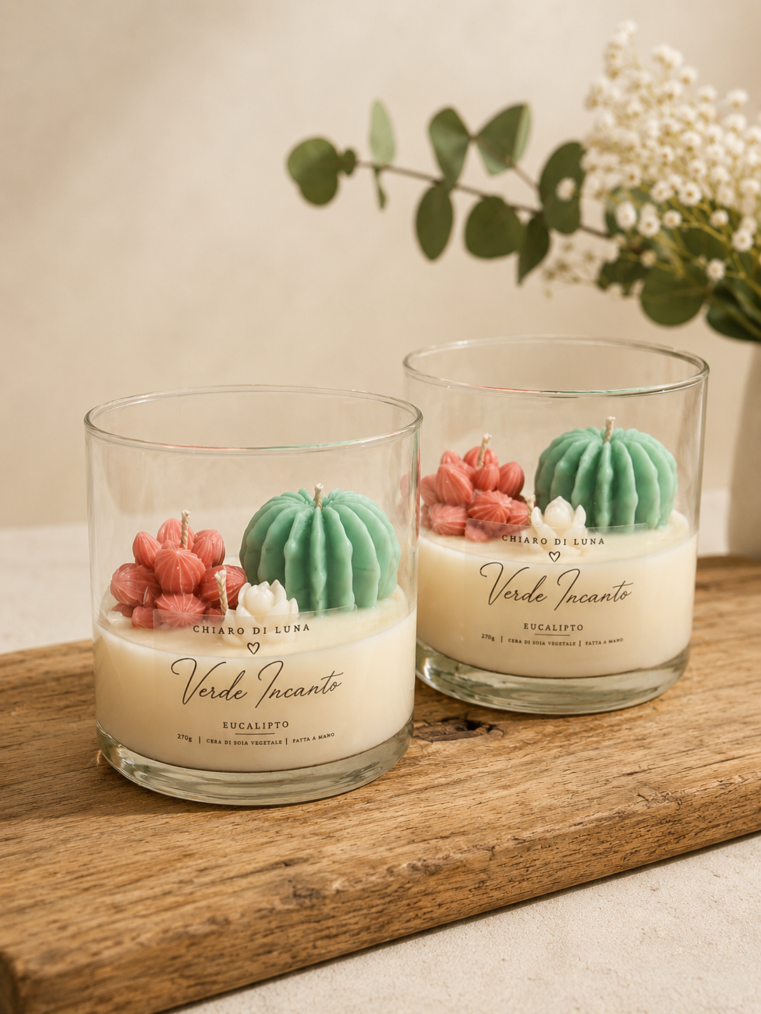 Verde Incanto – Candela Artigianale in Vetro