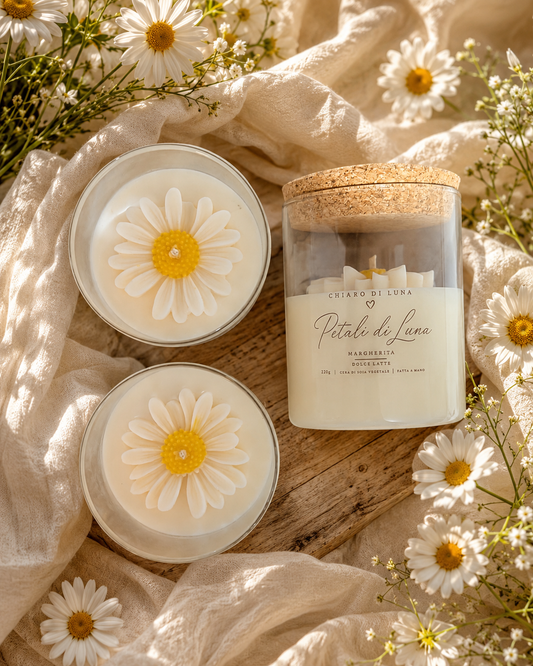 Petali di Luna – Candela artigianale con margherita